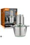 Electric Food Chopper 3L Stainless Steel Meat Grinder Vegetable Cutter 500W - 2