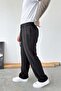 Black Elastic Waist Linen Trousers - 3