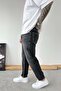 Black Reverse Stitch Detail Boyfriend Pants - 3