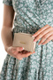 Women's Small Wallet Zippered Card Holder Mini Wallet Multi-Compartment Stylish Leather Look Beige - 2