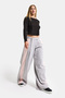 Women's Gray Pink 3S6-12 Palazzo Fit Double Piece Special Design Denim Jeans - 2