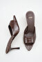 Women's Pointed Toe Heeled Sandals Brown Crocodile - 5