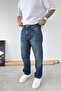 Antique Blue Reverse Stitch Detail Baggy Trousers