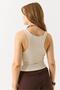 Women's Padded Strap Crop Blouse Cream - 7