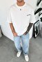 تي شيرت كبير الحجم مطبوع عليه برتقال أبيض - 2