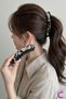 Vintage Light Brown Leopard Patterned Acetate Banana Clip 13cm - Strong Hold Hair Bun Clip