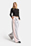 Women's Gray Pink 3S6-12 Palazzo Fit Double Piece Special Design Denim Jeans - 7