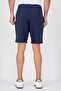 Men Textured Basic Shorts, Navy - 2