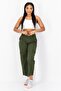 Women Regular Fit Solid Cargo Pants, Khaki - 3