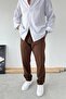 Brown Baggy Linen Trousers - 2