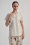 Women's Beige Lyc Suprem Short Sleeve Pajama Top