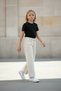 Girl's Wide Leg Jean Pants Summer Comfortable Cut Denim Trousers - 4