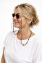 Women's Glasses Chain Beaded Stylish Design Glasses Strap Accessory Black-Beige - 5