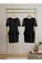 Women's Short Sleeve V Lace Collar Waist Flounce Short Crepe Dress - 4