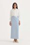 Pilikaşeli pencil skirt light blue