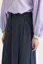 Angled Cotton Skirt Navy Blue - 3