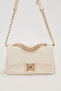 Levidor Luxury Pearl Detail Small Size Leather Bag 930865 Cream
