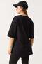 Women's side slit oversize basic t-shirt black - 4