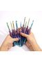 9-piece colorful crochet hook set – metal tip, ergonomic handle crochet set with mermaid design - 6