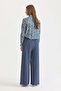Elastic waist wide leg lyocell pants indigo - 4