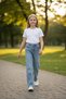 Girl's Wide Leg Jean Pants Summer Comfortable Cut Denim Trousers - 3