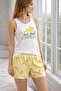 Lemon Patterned Zero Sleeve-Short Pajama Set