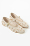 Gala Beige Gold Trok Detailed Ballerinas - 2