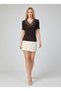 Women's Lace V-Neck Semi-Transparent Short Sleeve Blouse - 2