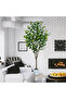 185cm Artificial Lemon Tree Indoor Outdoor Faux Lemon Plant with White Pot for Home Office Decor - 3