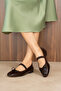 Ballerina Brown Bow-Tie Strap Ballet Flats - 4