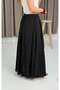 Women's Wrinkled Model Lined Skirt Black - 3