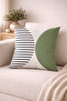 4-Pack Bohemian Boho Basic Green Cream Color Digital Printed Throw Pillow Covers - 4