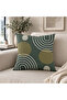 4-Pack Bohemian Boho Basic Green Cream Color Digital Printed Throw Pillow Covers - 5