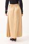 Women's long elastic waist flared satin skirt mink - 5