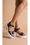 Bitter Brown Side Buckle Single Strap Summer Women's Wedge Heel Sandals Shoes - 3