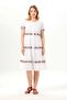 Short Sleeve Crew Neck Embroidered Authentic Voile Short Dress White Byz - 7