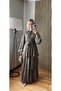 Lavinya Layered Chiffon Dress with Flounces, Hijab Compatible, Long Dress with Patterned Shawl