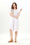 Short Sleeve Mira Embroidered Summer Şile Cloth Shirt Dress White Byz - 8