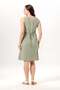 Sleeveless Lidya V-Neck Muslin Embroidered Summer Short Dress Olive Green Zytnysl - 2