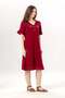 Short Sleeve İrem Embroidery Detailed Midi Length Summer Shile Fabric Dress Burgundy Brd - 7