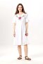Short Sleeve İrem Embroidery Detailed Midi Length Summer Şile Fabric Dress White Byz