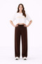 Women's Brown Modal Stretchy Soft Textured Wide Leg Comfortable Wide Cut Modal Fabric Sweatpants - 4