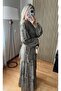 Lavinya Layered Chiffon Dress with Flounces, Hijab Compatible, Long Dress with Patterned Shawl - 5