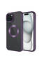حافظة TGCO Omega متوافقة مع هاتف iPhone 15 Plus، مزودة بإطار للكاميرا الواحدة وشعار مطبوع - أرجواني غامق