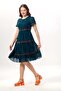 Short Sleeve Crew Neck Embroidered Authentic Voile Short Dress Petrol Ptrl - 7