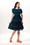 Short Sleeve Crew Neck Embroidered Authentic Voile Short Dress Petrol Ptrl - 6