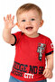 Boy's New York Lettering Patterned Embroidered Red Color T-Shirt - 2