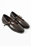 Lumia Brown Laser Cut Buckle Ballerinas - 2