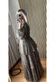 Lavinya Layered Chiffon Dress with Flounces, Hijab Compatible, Long Dress with Patterned Shawl - 4