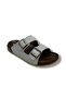 55206-26 Glittery Leather Double Band Anatomical Women's Slippers 36-40